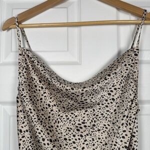 Forever 21 Slip Dress Dalmatian Spots Ivory Satin